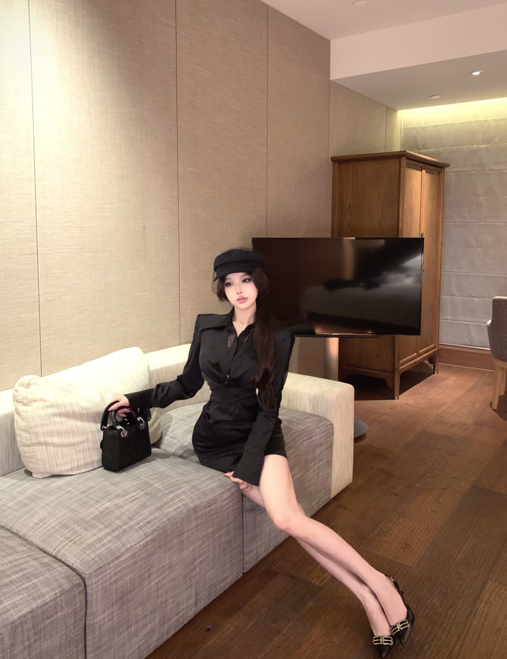 Enticement light luxury dress lapel shirt for women