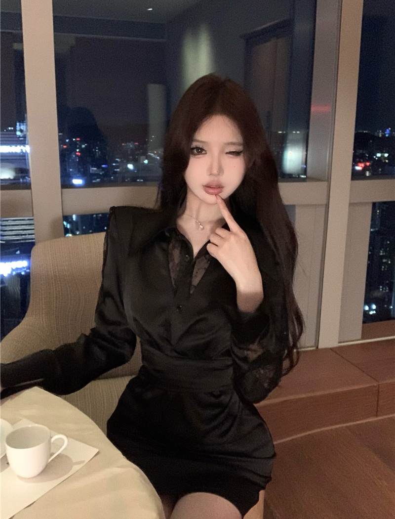 Enticement light luxury dress lapel shirt for women