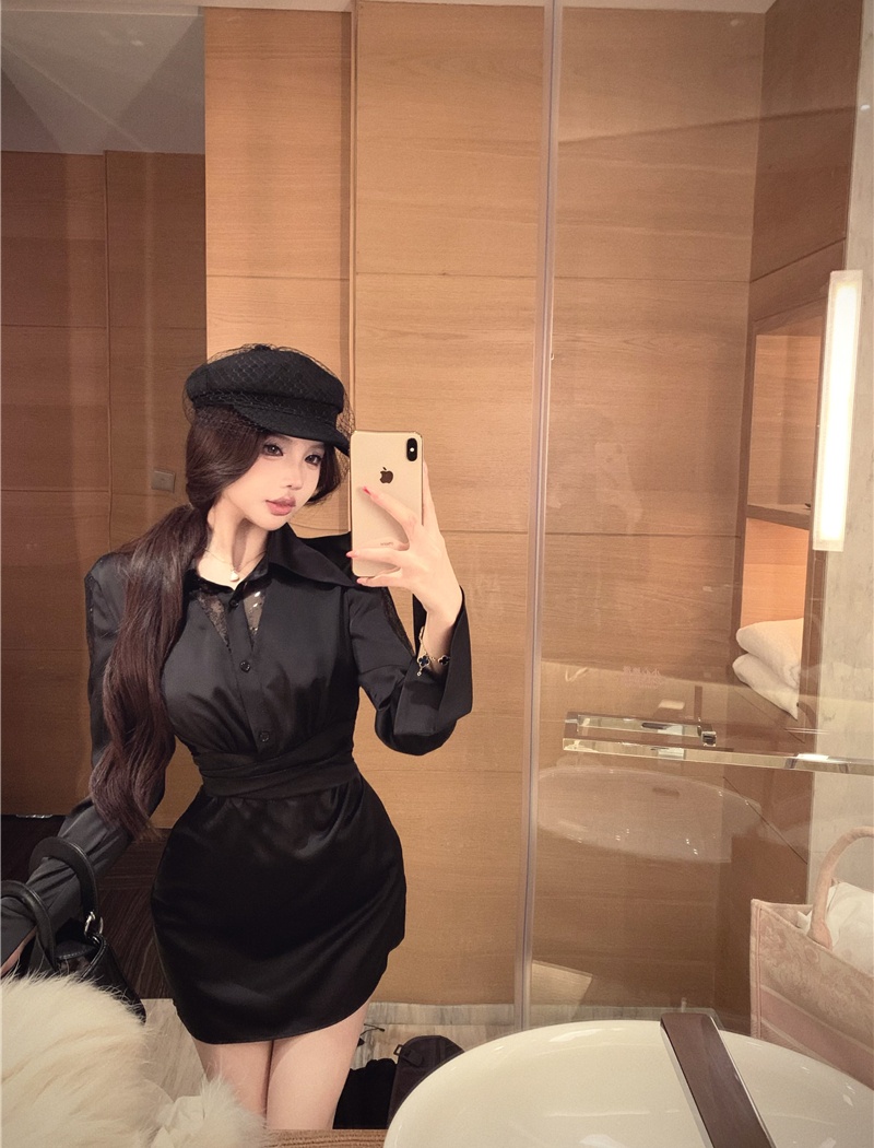 Enticement light luxury dress lapel shirt for women