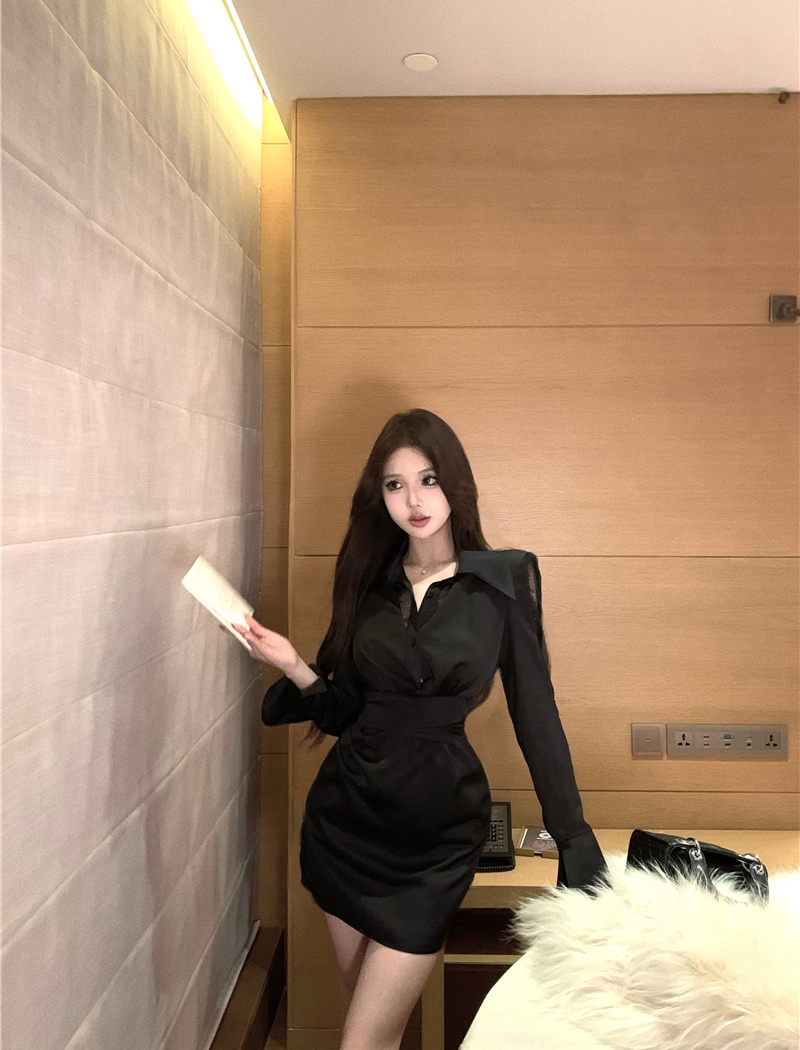 Enticement light luxury dress lapel shirt for women