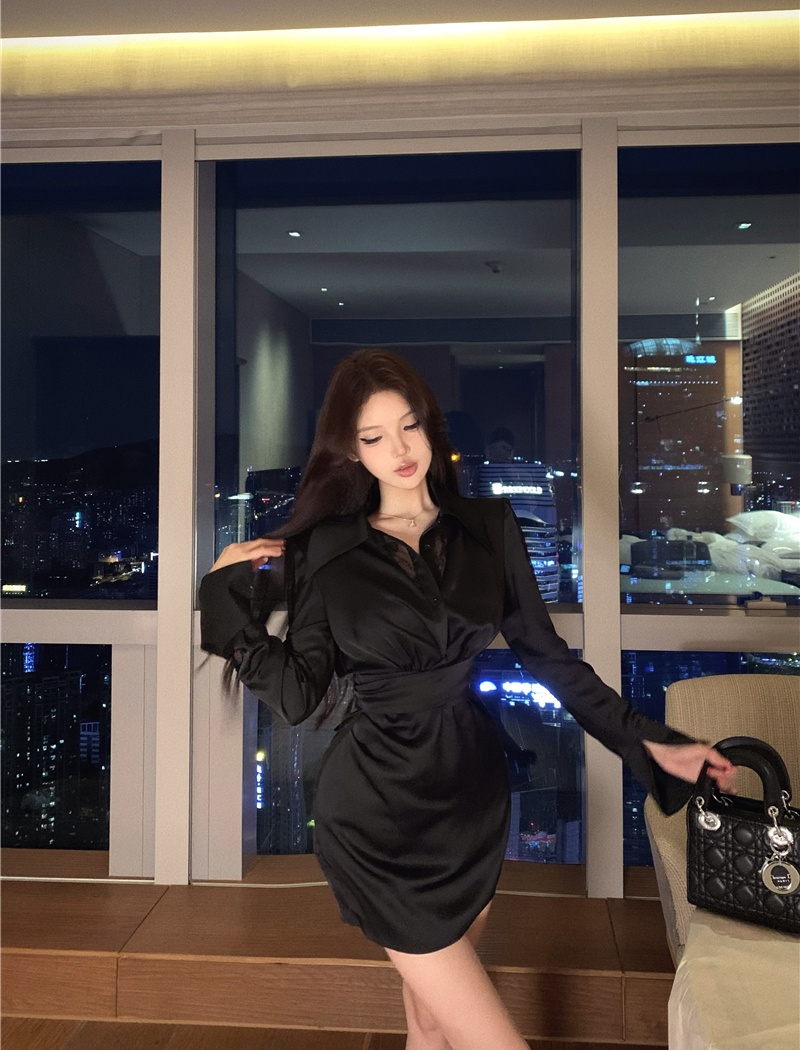 Enticement light luxury dress lapel shirt for women