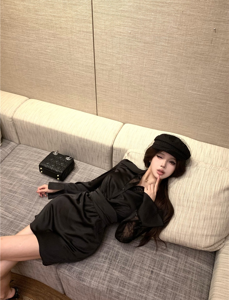 Enticement light luxury dress lapel shirt for women