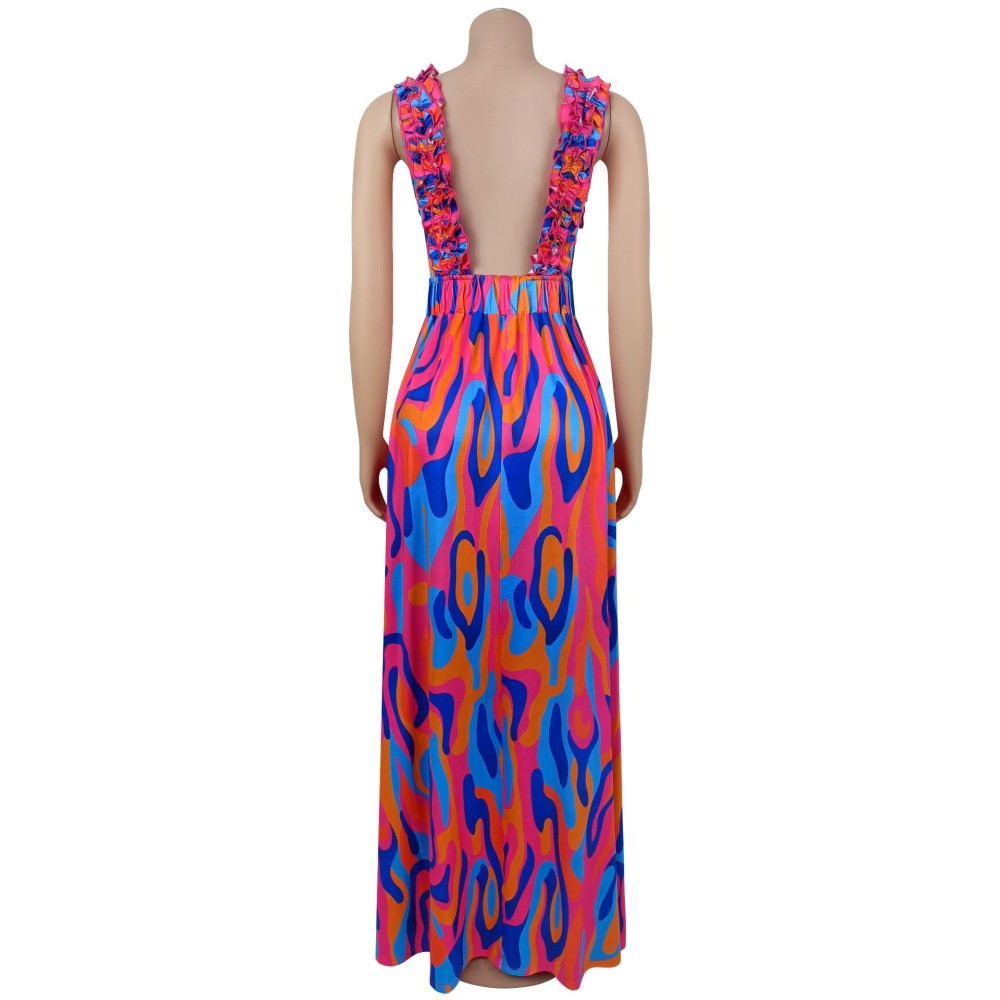 Fashion European style elegant printing dress for women