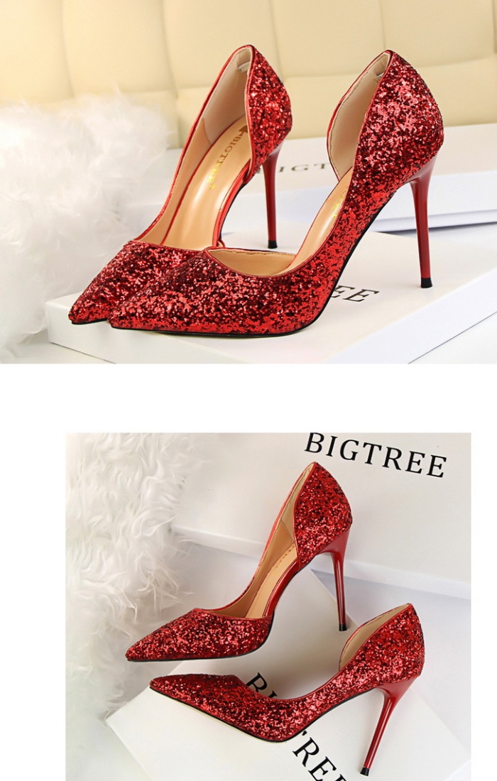 European style fine-root hollow slim sexy low shoes for women