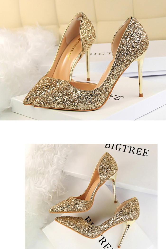 European style fine-root hollow slim sexy low shoes for women