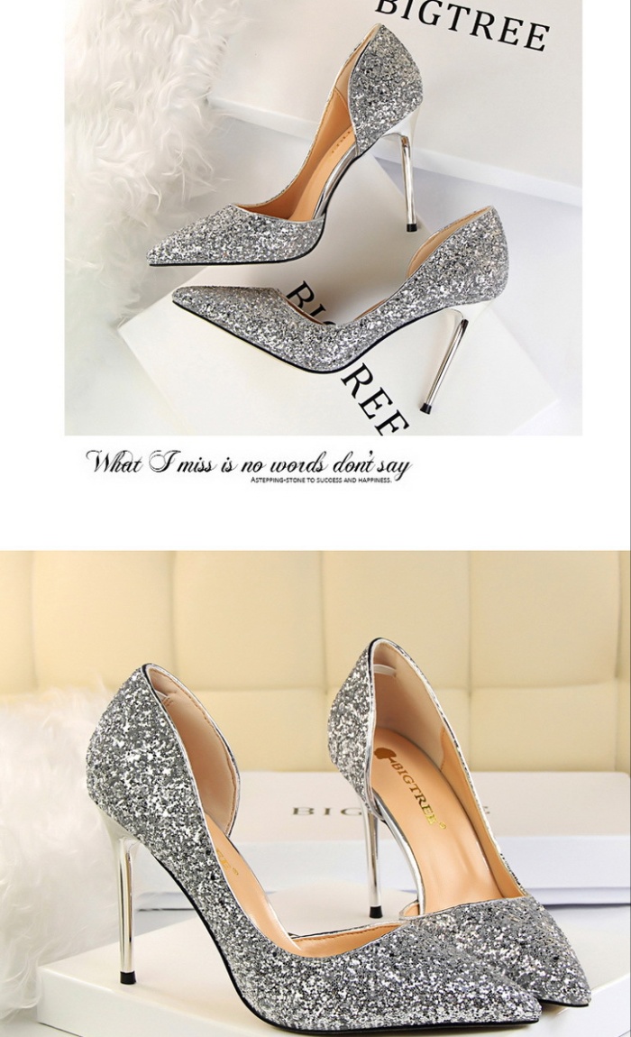 European style fine-root hollow slim sexy low shoes for women