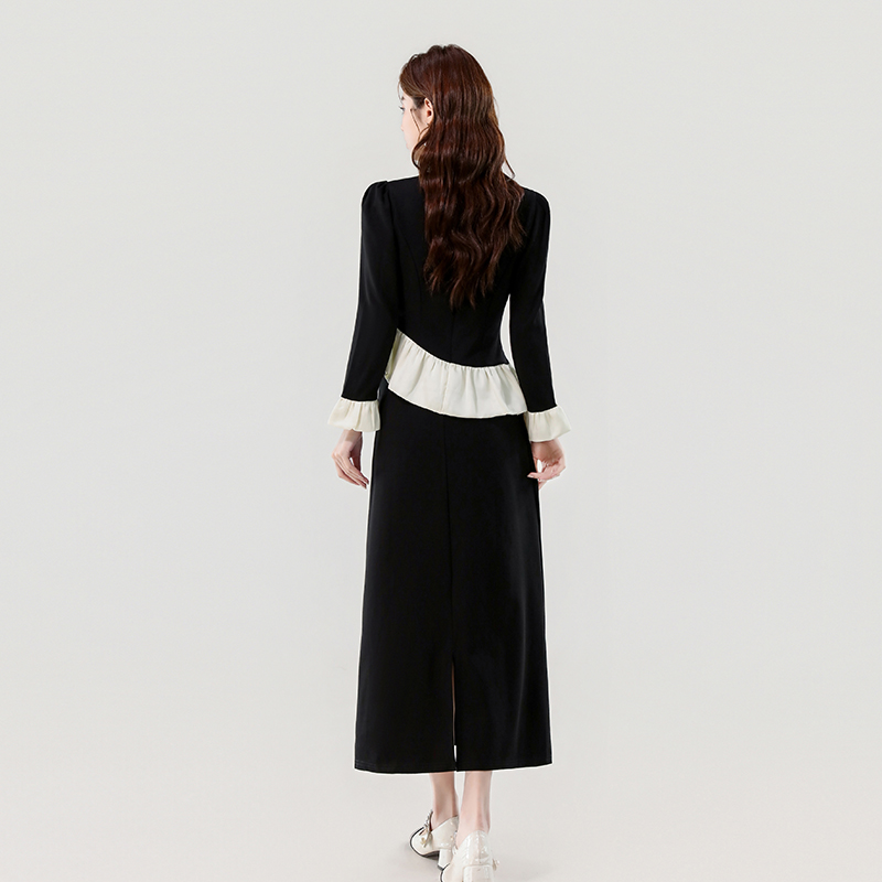 Autumn lotus leaf edges mixed colors chanelstyle skirt 2pcs set