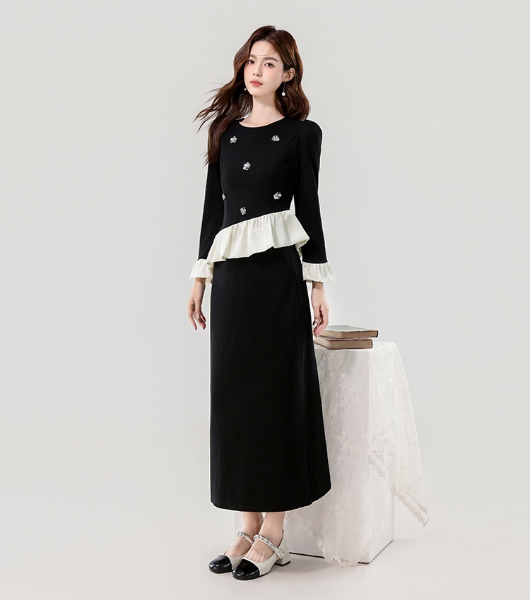 Autumn lotus leaf edges mixed colors chanelstyle skirt 2pcs set