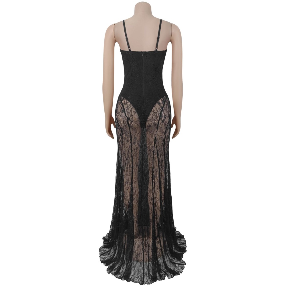 Sling lace dress European style sexy formal dress for women
