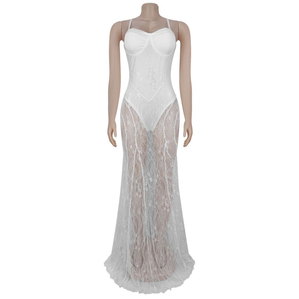 Sling lace dress European style sexy formal dress for women