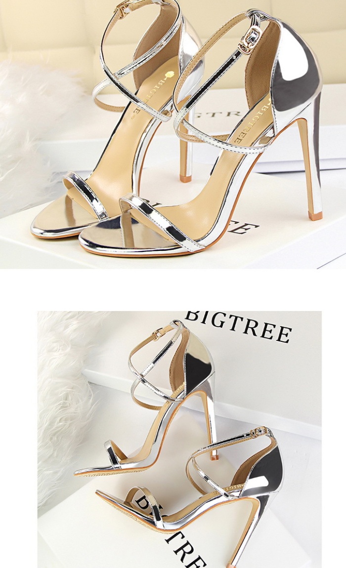 Hollow sandals European style high-heeled shoes