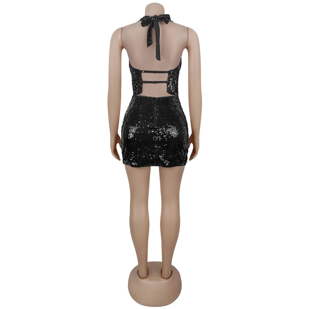 Fashion sequins short skirt European style tops 2pcs set