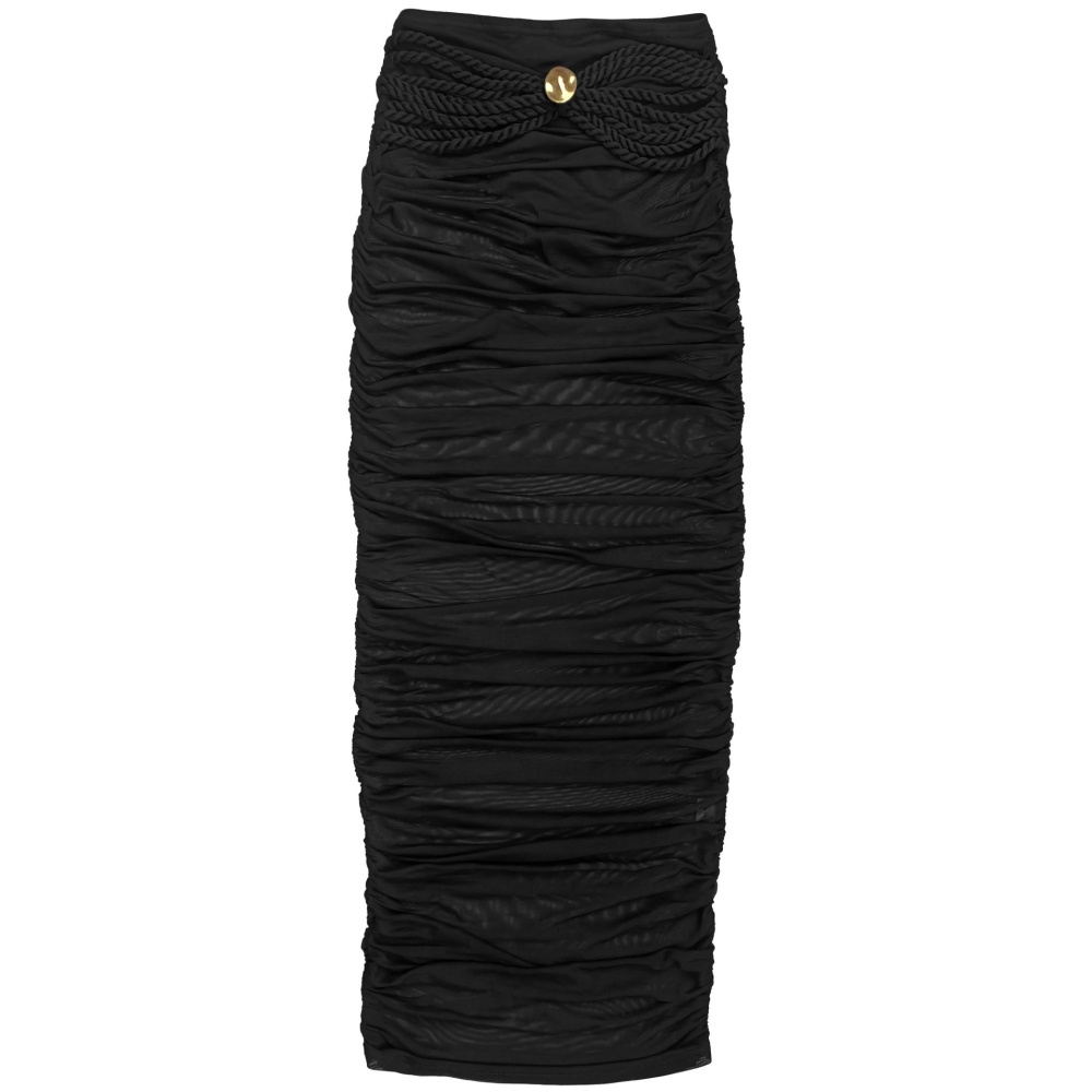 Sexy gauze wrapped chest long skirt 2pcs set for women