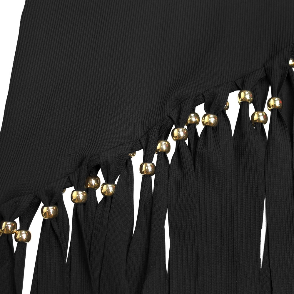 Tassels hem slim European style dress for women