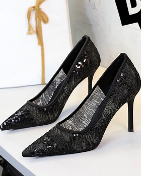 Low lace gauze shoes temperament fashion lazy shoes