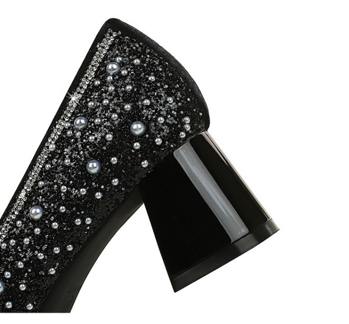 Sequins beads lazy shoes temperament square head shoes