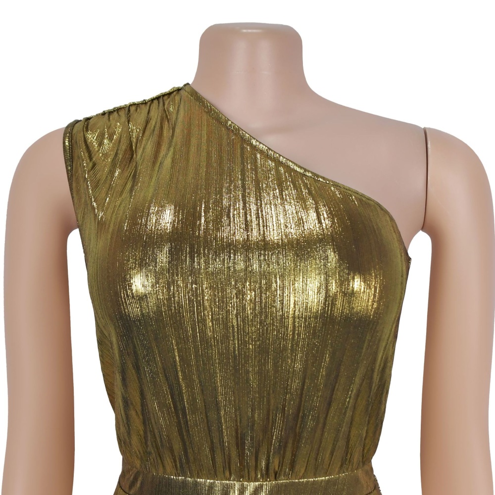 Sleeveless elegant pure sloping shoulder dress for women