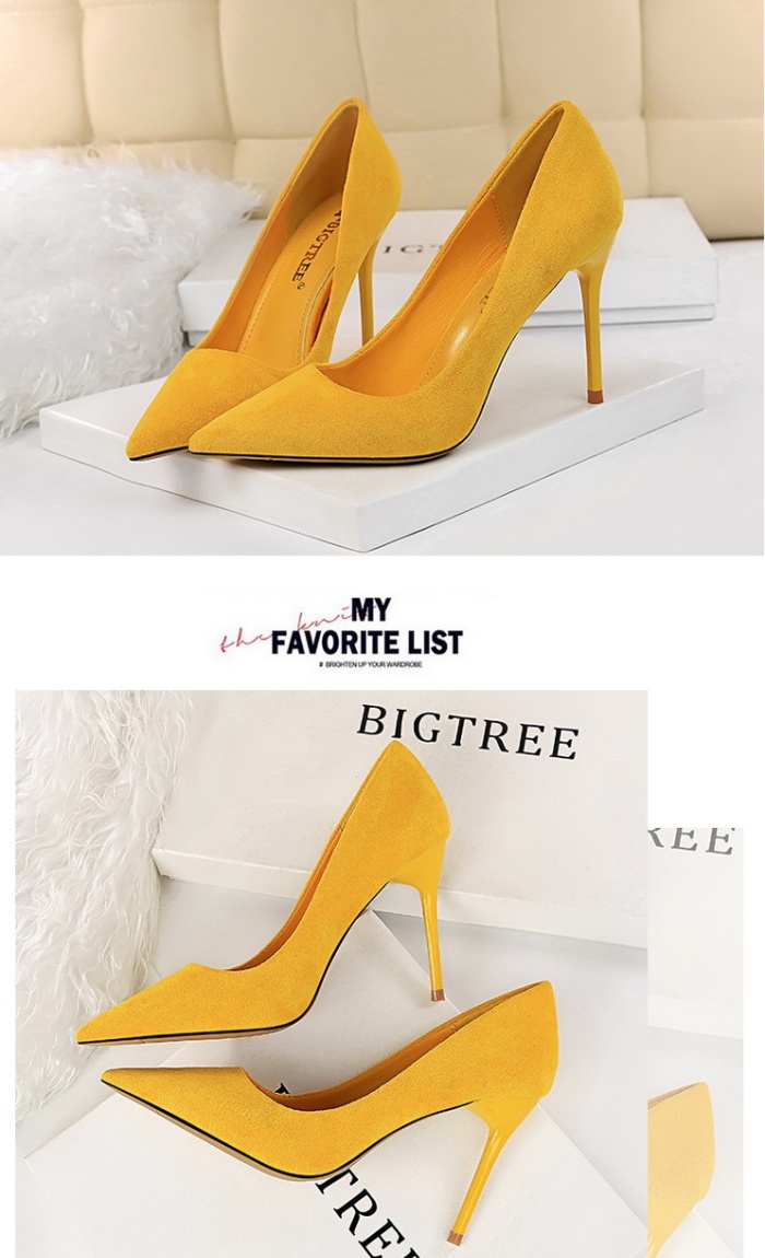 Sexy slim simple high-heeled shoes fashion pointed shoes for women