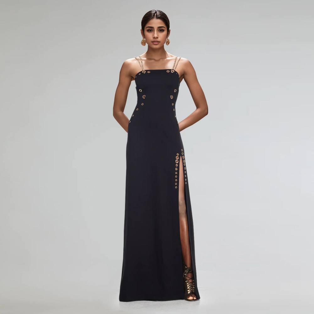 European style fashion gold chain sexy sling dress for women