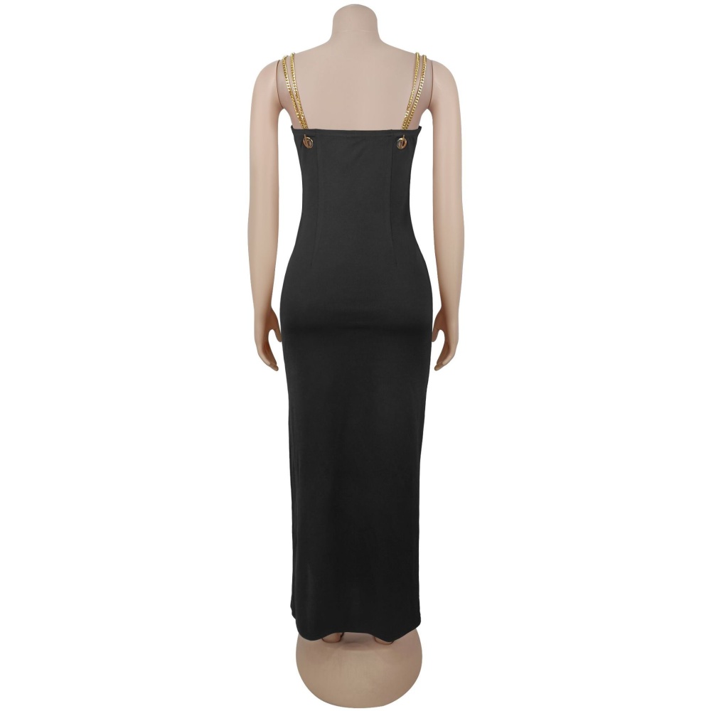 European style fashion gold chain sexy sling dress for women