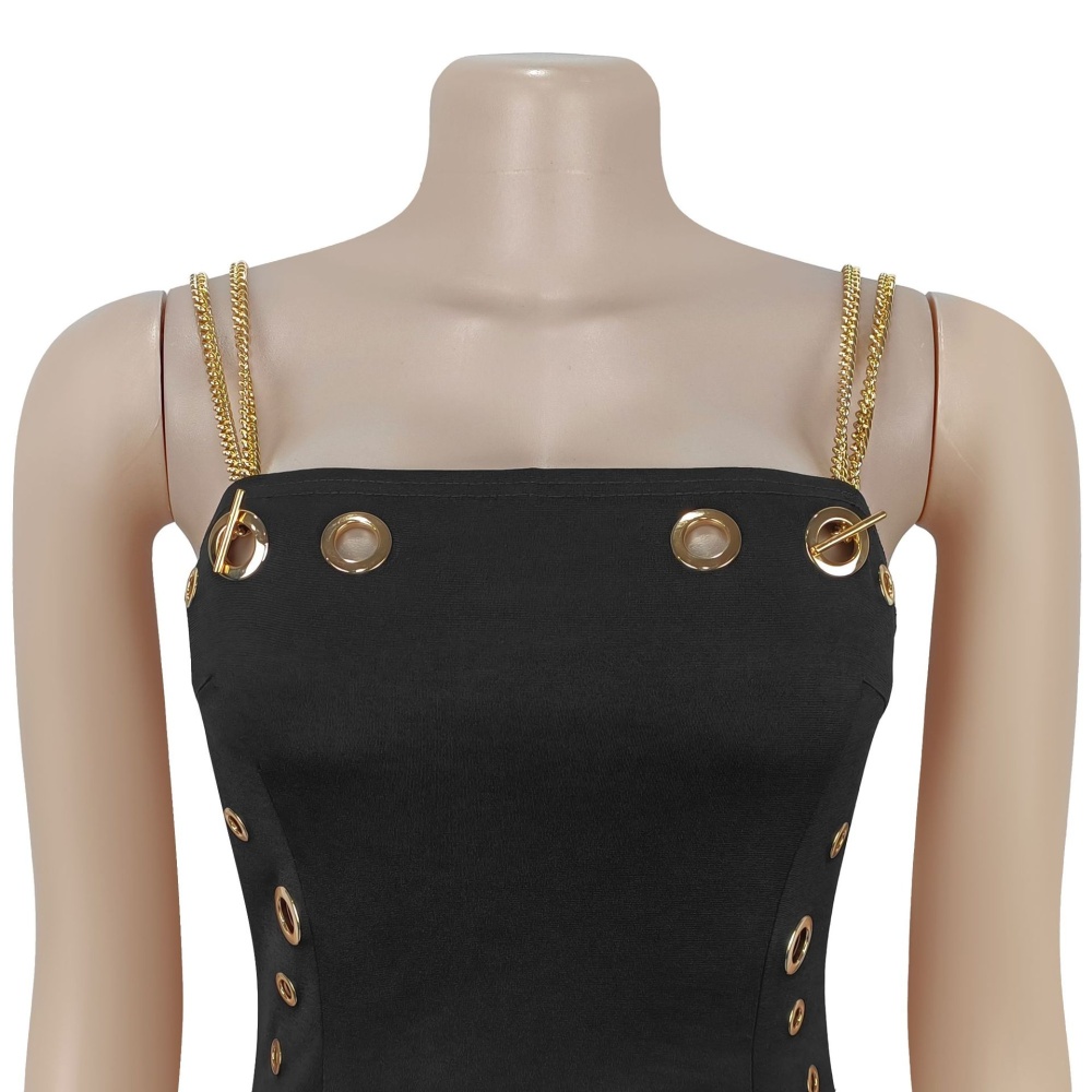European style fashion gold chain sexy sling dress for women