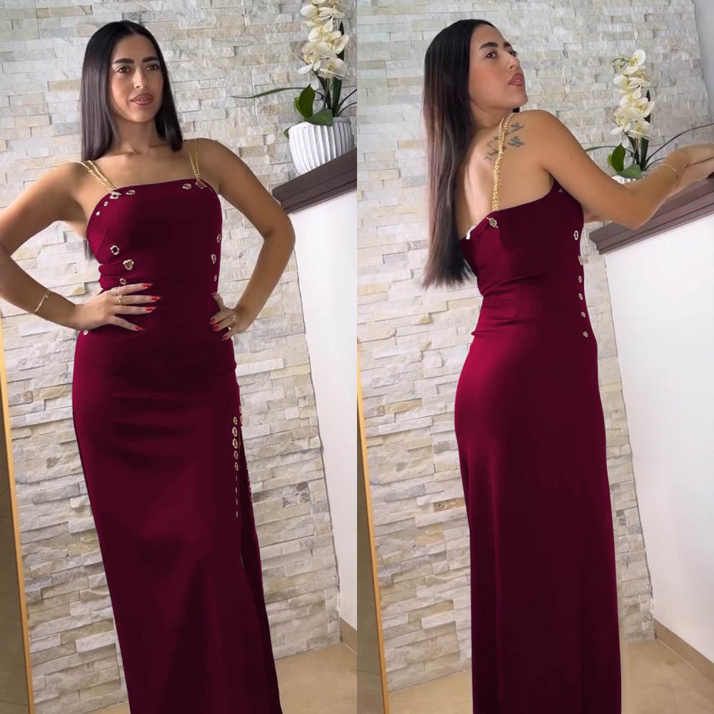 European style fashion gold chain sexy sling dress for women
