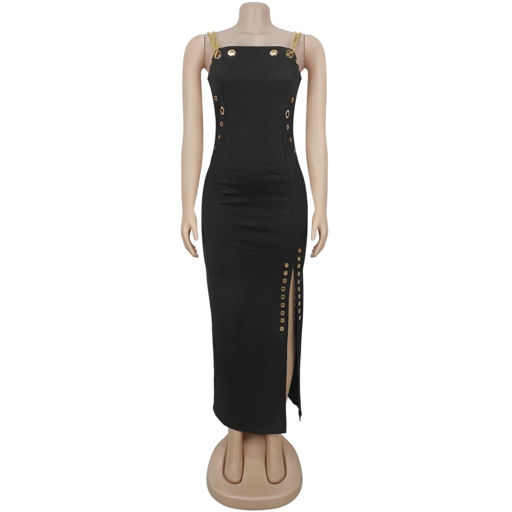 European style fashion gold chain sexy sling dress for women