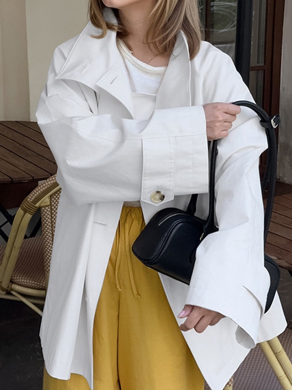 Loose long sleeve windbreaker fashion coat for women