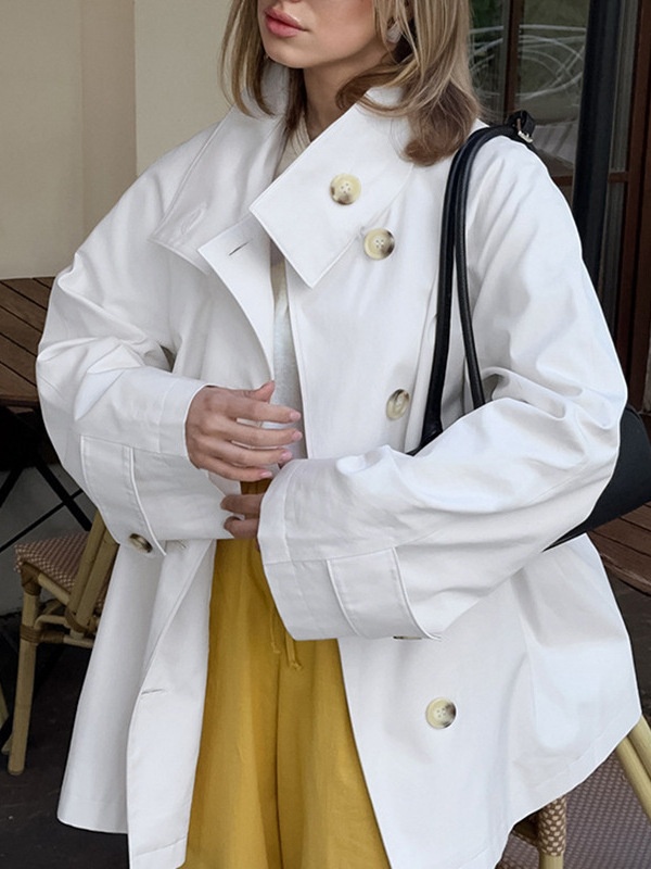 Loose long sleeve windbreaker fashion coat for women