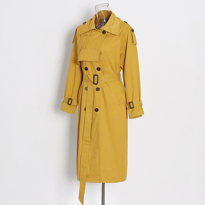 Elegant windbreaker long sleeve coat for women