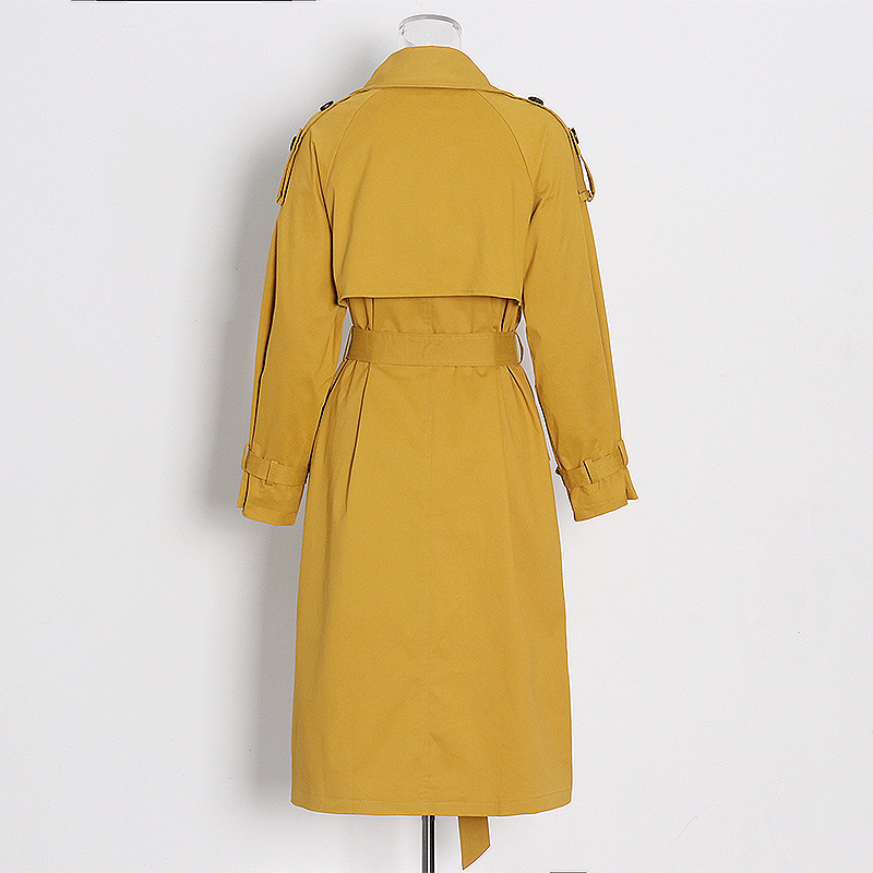 Elegant windbreaker long sleeve coat for women