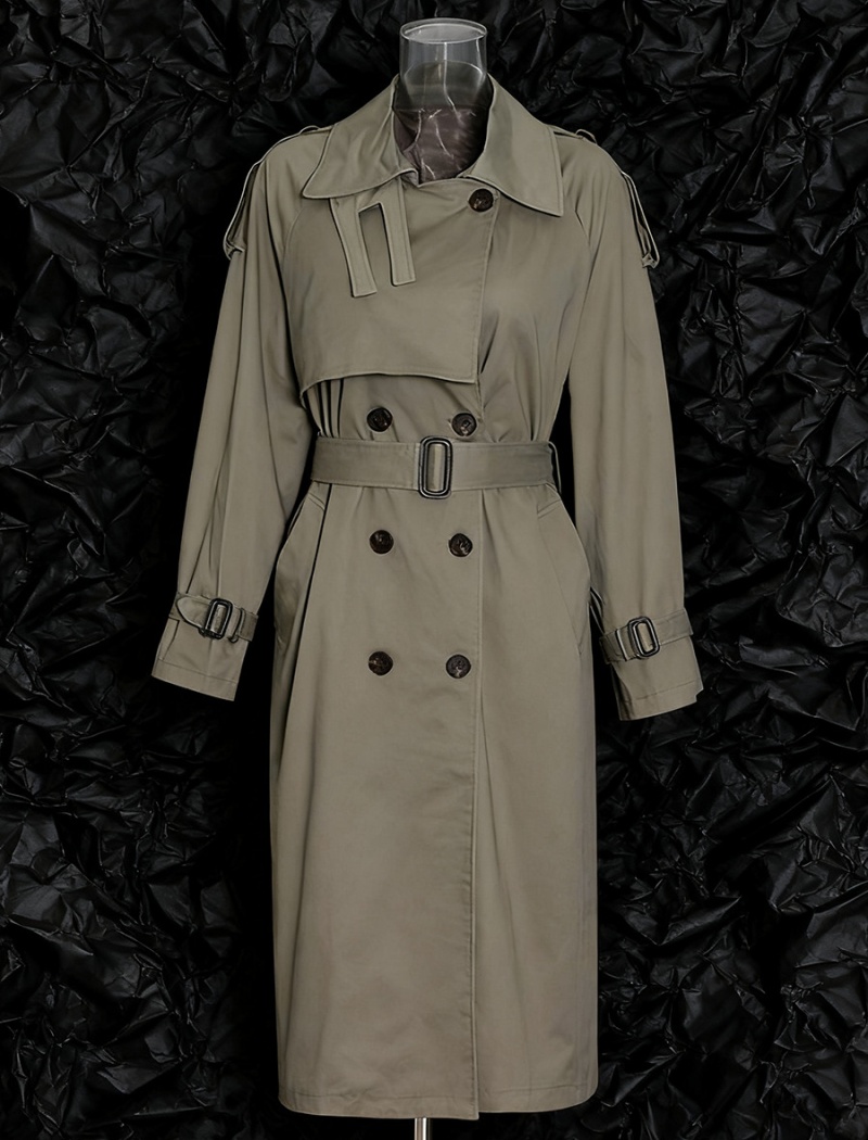 Elegant windbreaker long sleeve coat for women