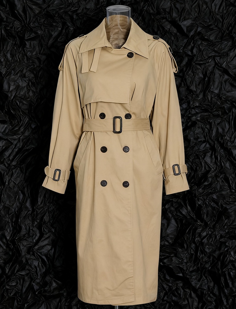 Elegant windbreaker long sleeve coat for women