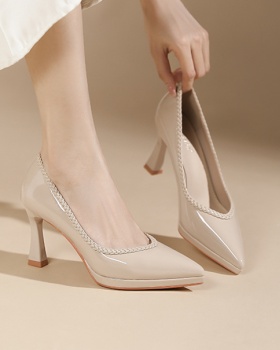 Fine-root banquet high-heeled shoes pointed platform for women