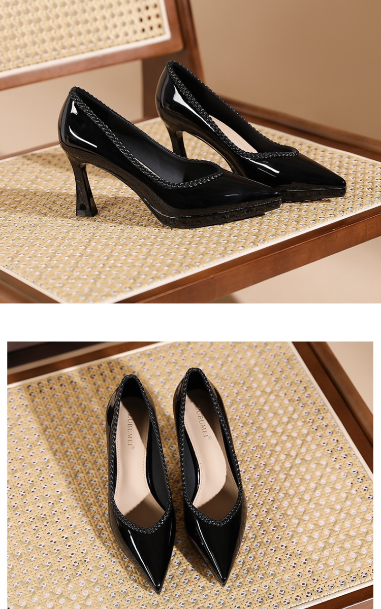 Fine-root banquet high-heeled shoes pointed platform for women