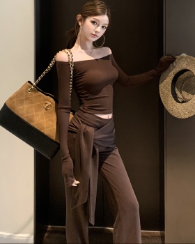 Spring and autumn temperament long pants Casual tops a set