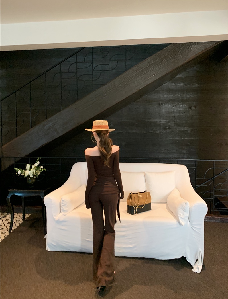 Spring and autumn temperament long pants Casual tops a set