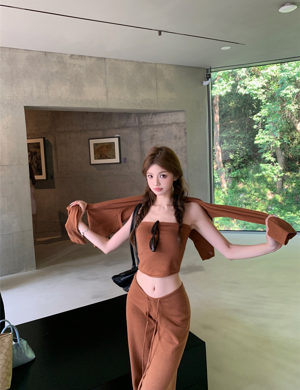 American style tops pants 3pcs set for women