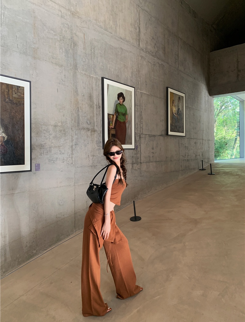 American style tops pants 3pcs set for women