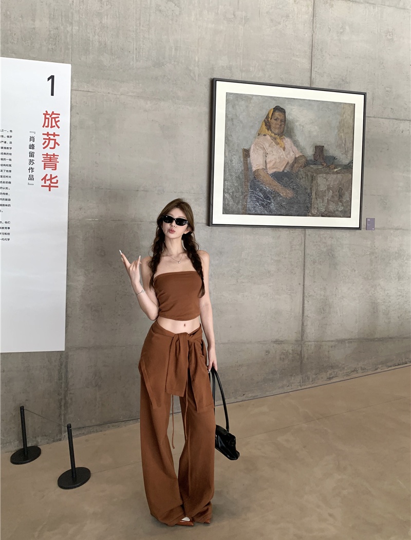 American style tops pants 3pcs set for women