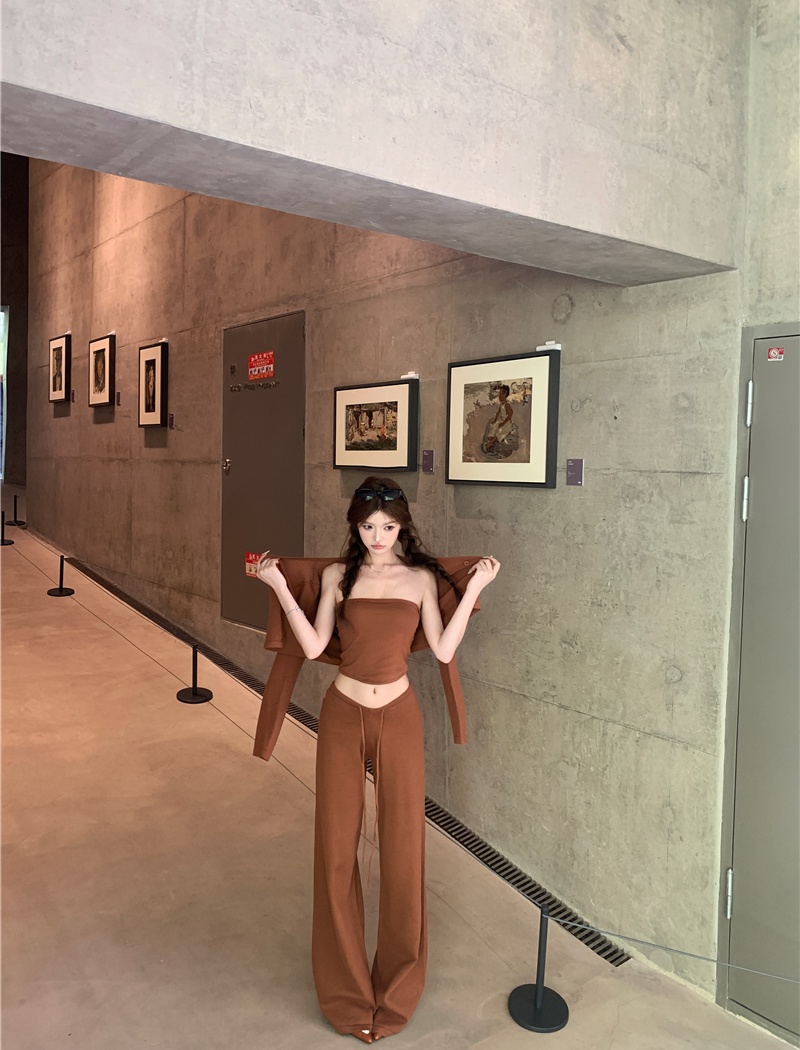 American style tops pants 3pcs set for women