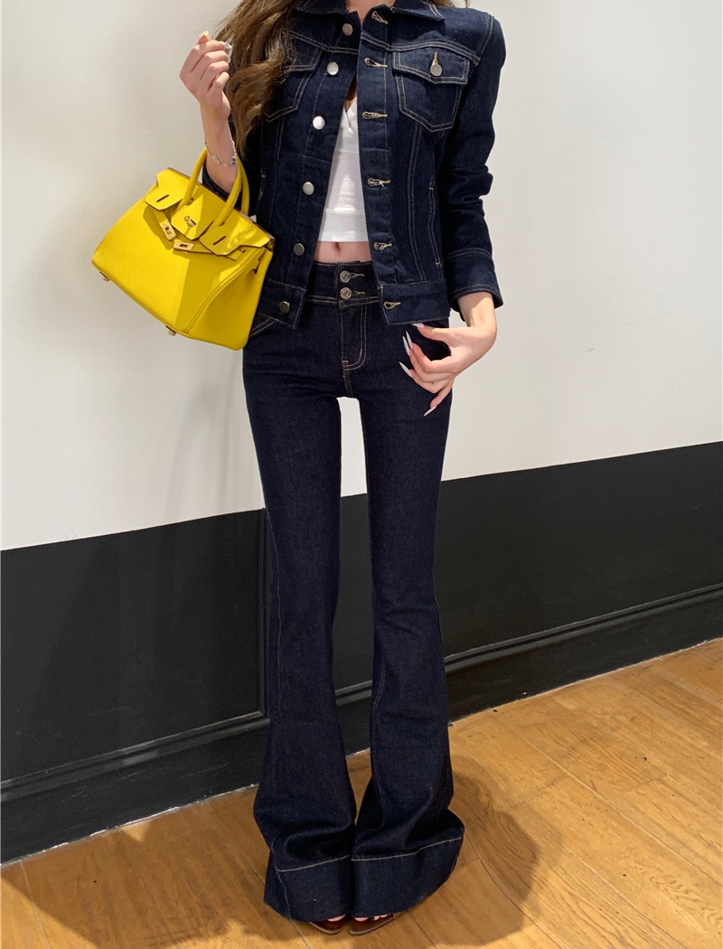 Slim temperament coat Korean style tops 2pcs set