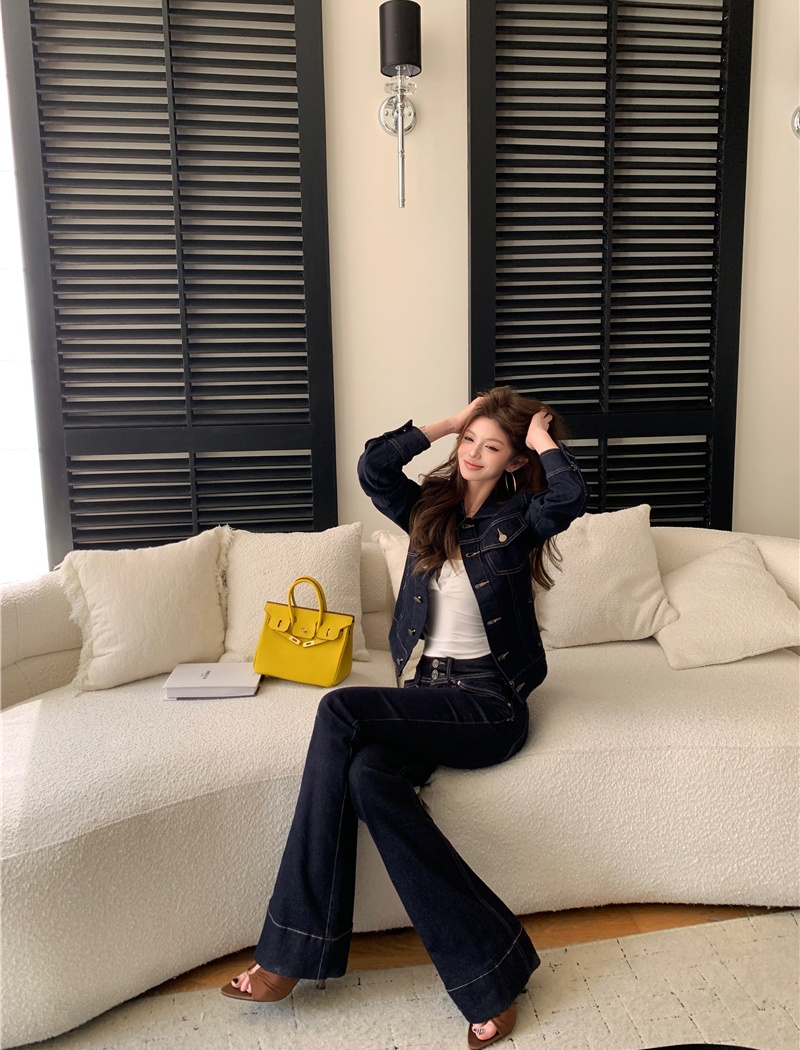 Slim temperament coat Korean style tops 2pcs set