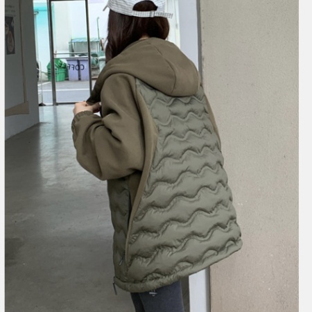 Outdoor sports thin coat down hooded cotton coat for women