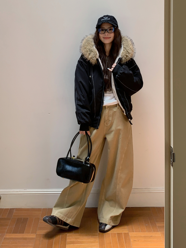 Winter thick coat short plus velvet cotton coat
