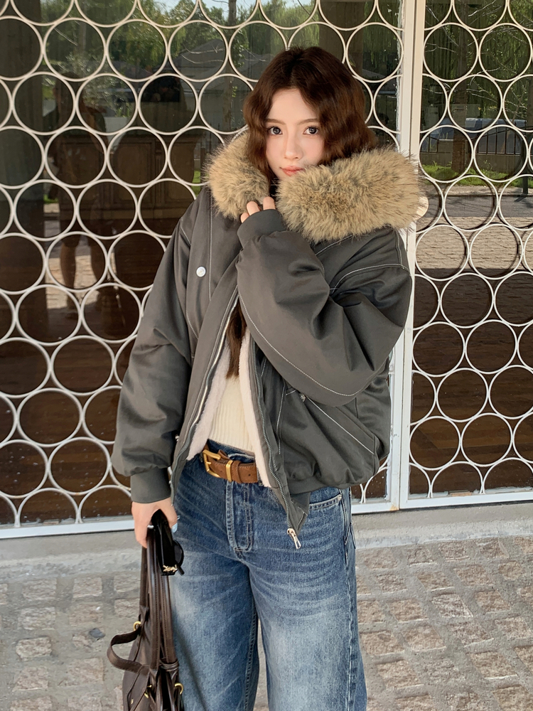 Winter thick coat short plus velvet cotton coat
