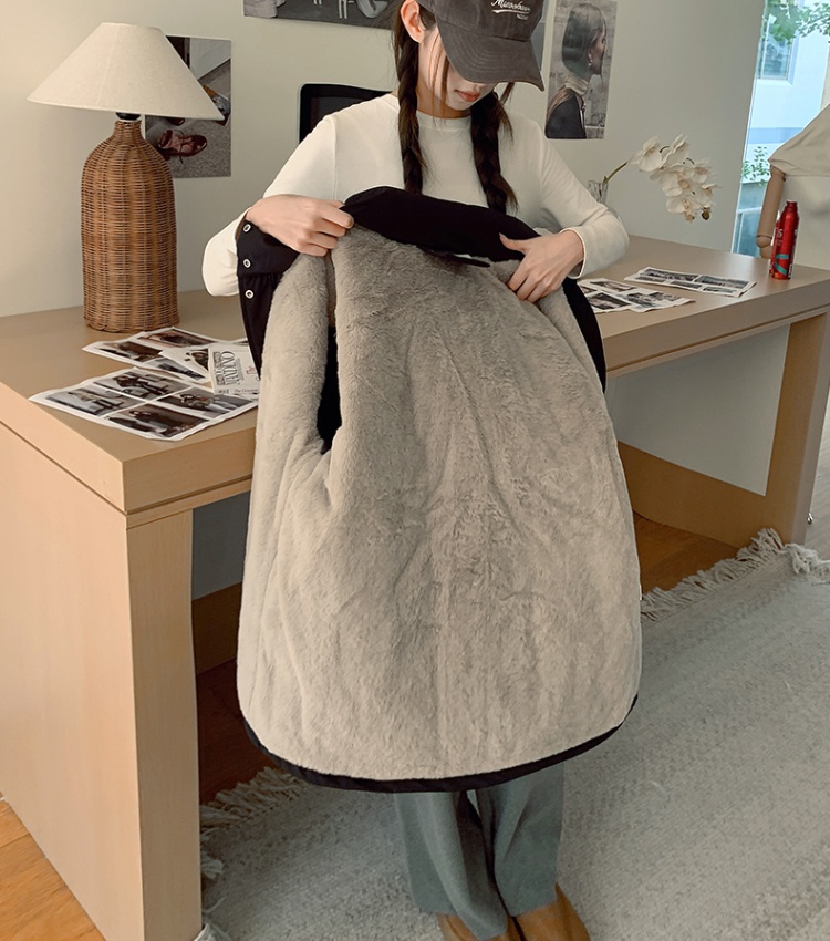 Elmo down coat large fur collar liner cotton coat for women