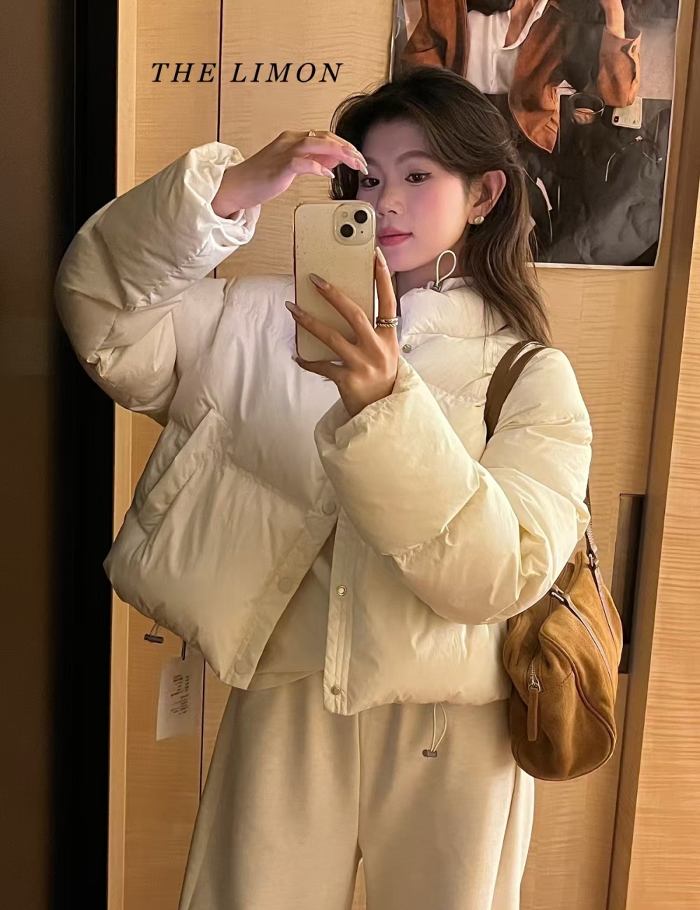 Thermal cstand collar short cotton coat heal down coat