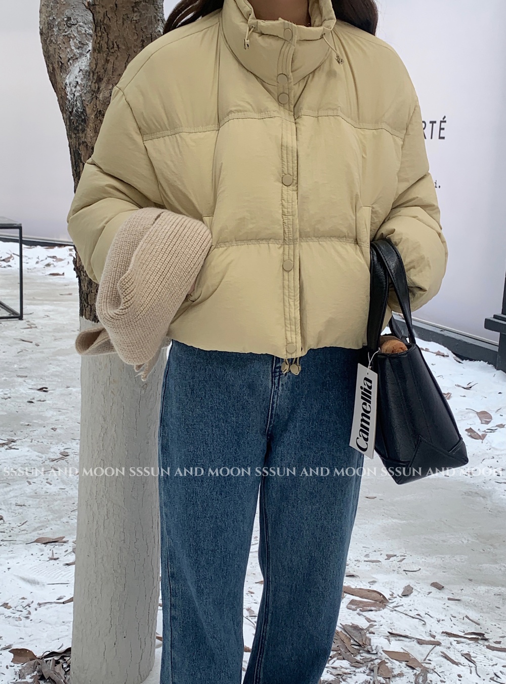 Thermal cstand collar short cotton coat heal down coat