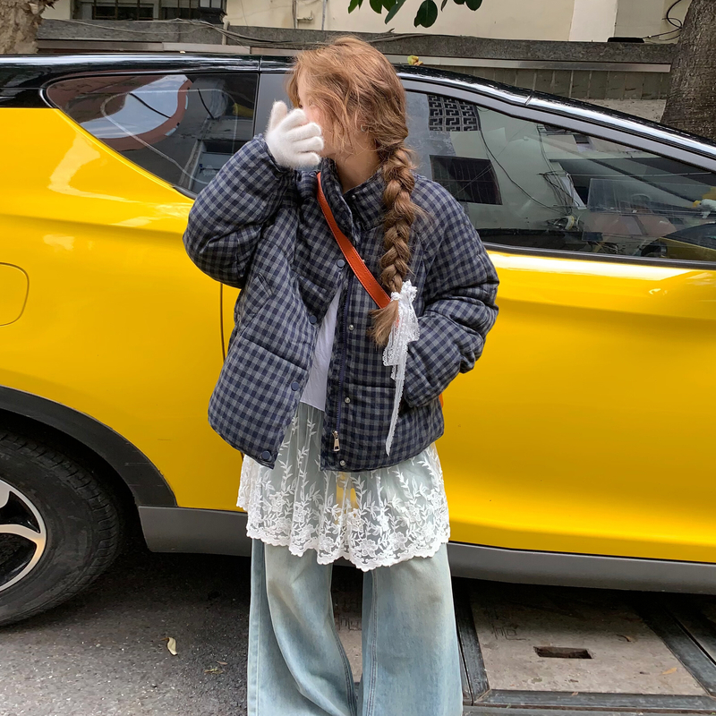 Short winter down cotton coat retro thick bread clothing